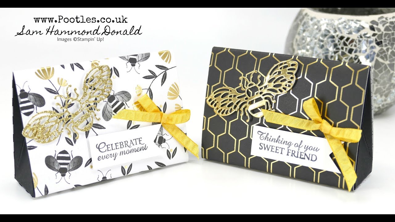 Stampin' Up! How to Make a Simple Tent Box using Golden Honey Free Paper