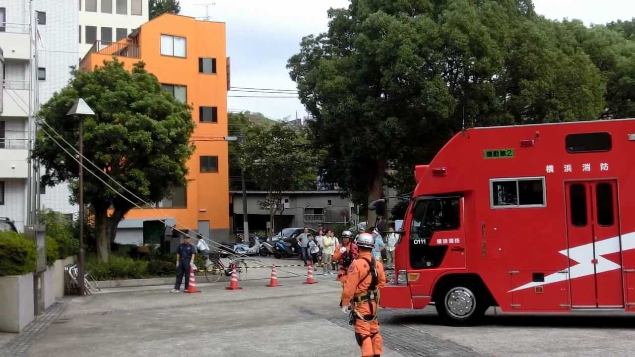 スーパーレンジャー訓練展示の様子・・・消防フェア・2012