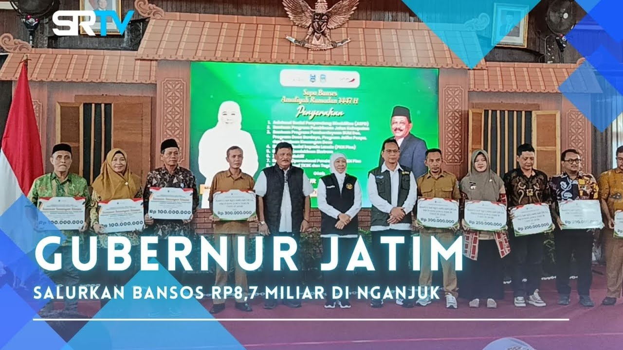 Gubernur Khofifah Salurkan Bansos Rp 8,7 Miliar di Nganjuk - SRTV