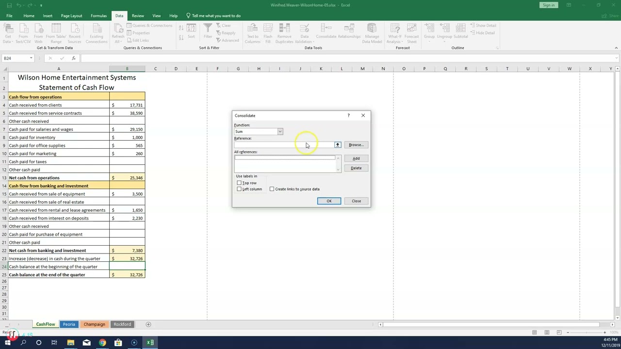Excel 2019 In Practice Ch 5 Independent Project 5-4