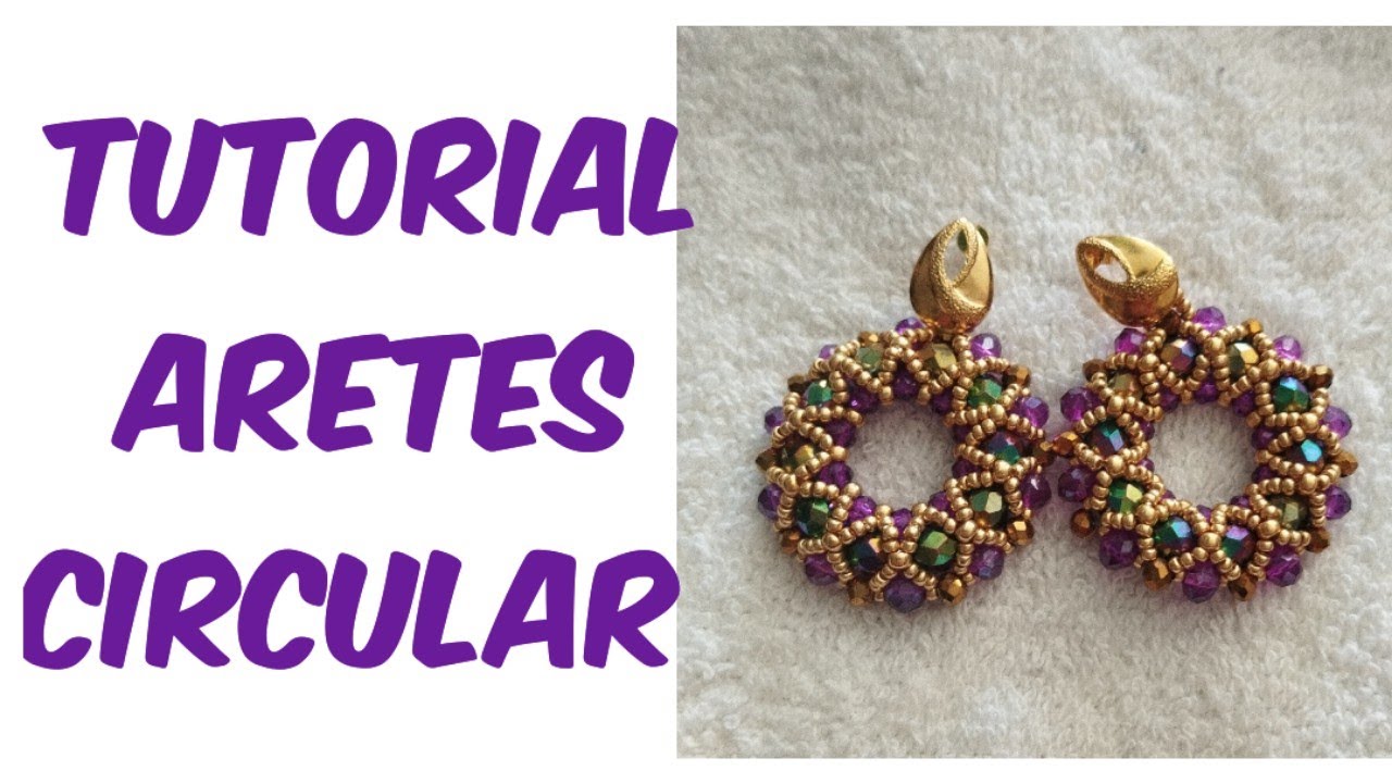 Arete circular en cristales y mostacilla #art #hechoamano #mostacillas #aretes #cristales