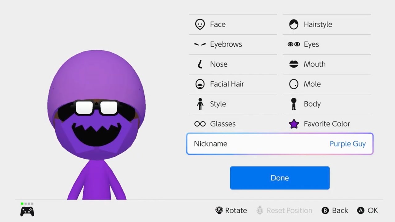 How to make a Purple Guy mii