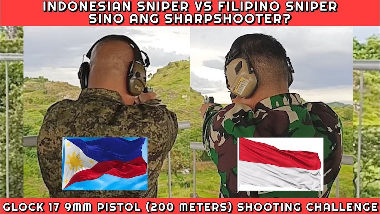 INDONESIAN VS FILIPINO SNIPERS CHALLENGE (200m Pistol Shooting Challenge)