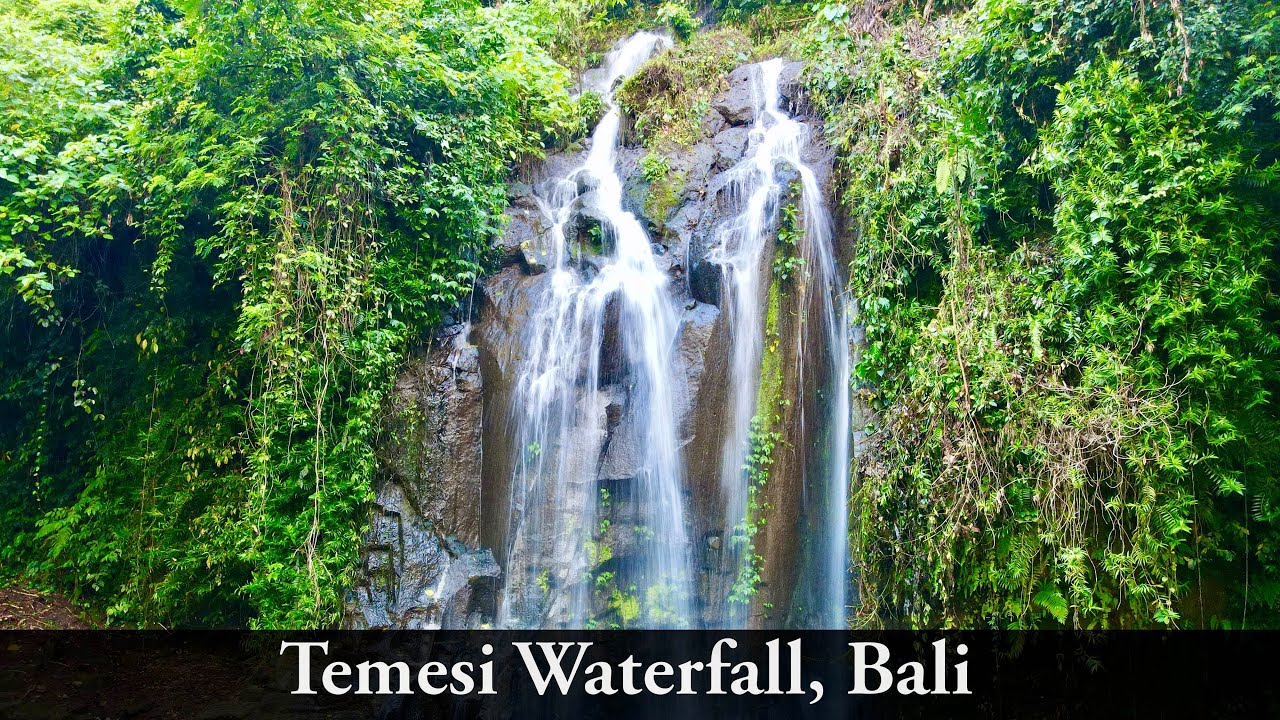 Temesi Waterfall, Bali - Drone View (4K)