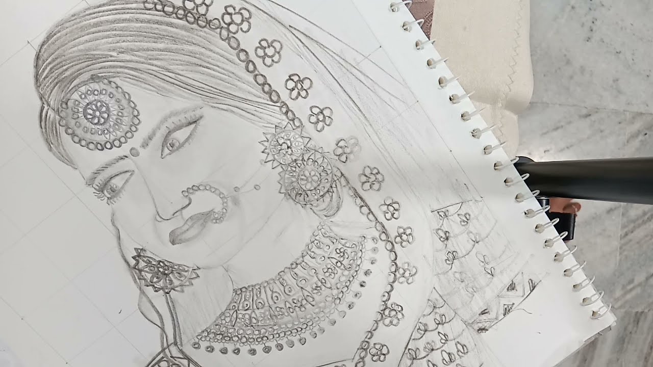 How to draw sketch of bridal face easy step by step ❤️💕