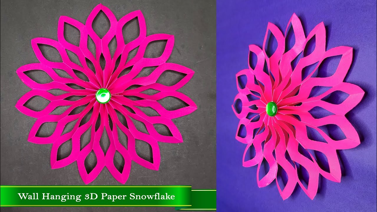 Wall Hanging Paper Snowflake - DIY Paper Crafts - Easy Home Decoration Ideas