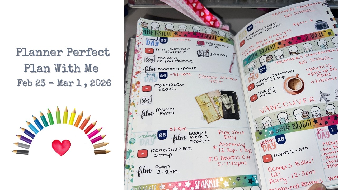 Planner Perfect || Plan With Me || Feb 23 - Mar 1, 2026 || Scarlet Wide TN