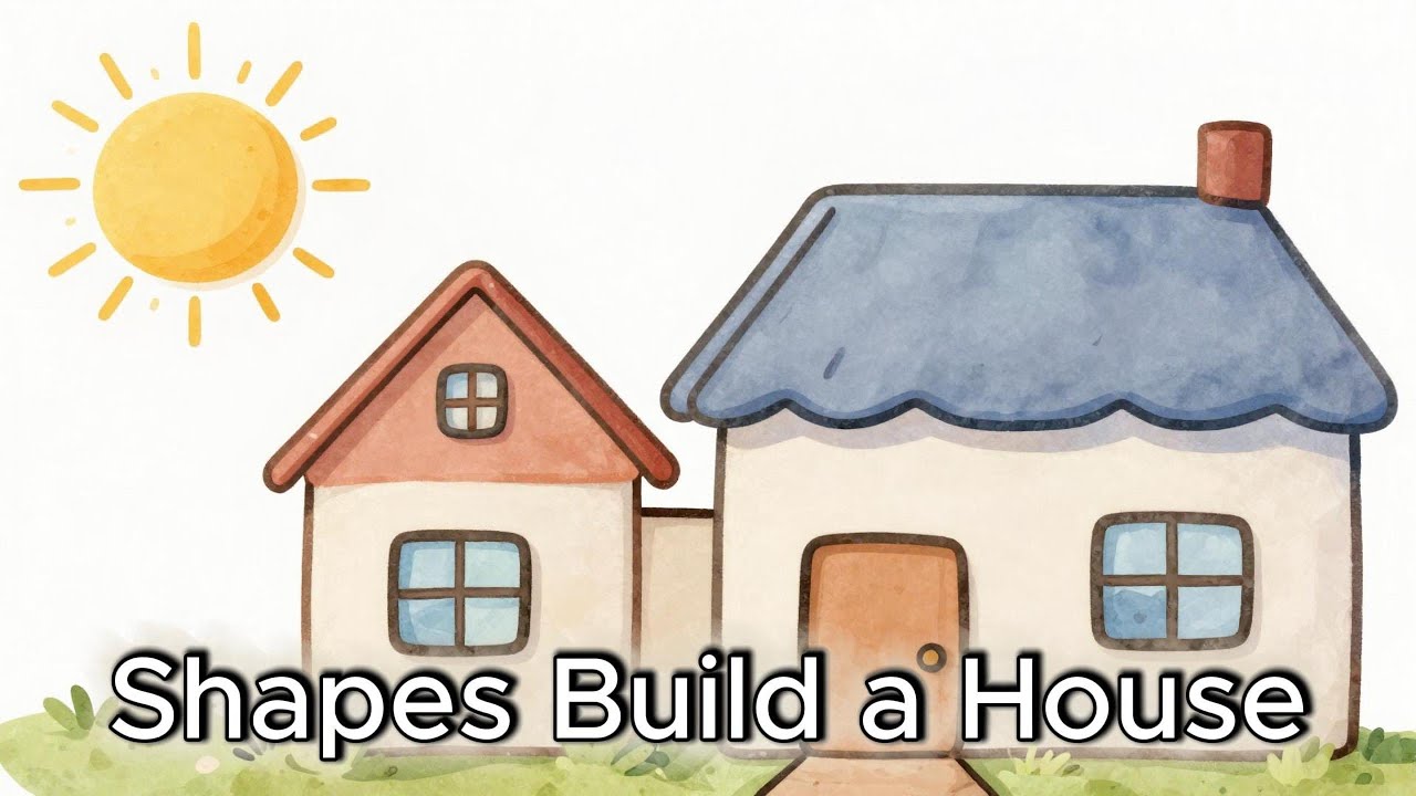 Shapes Build a House | Kids Shape Song | Cozy Book & Music