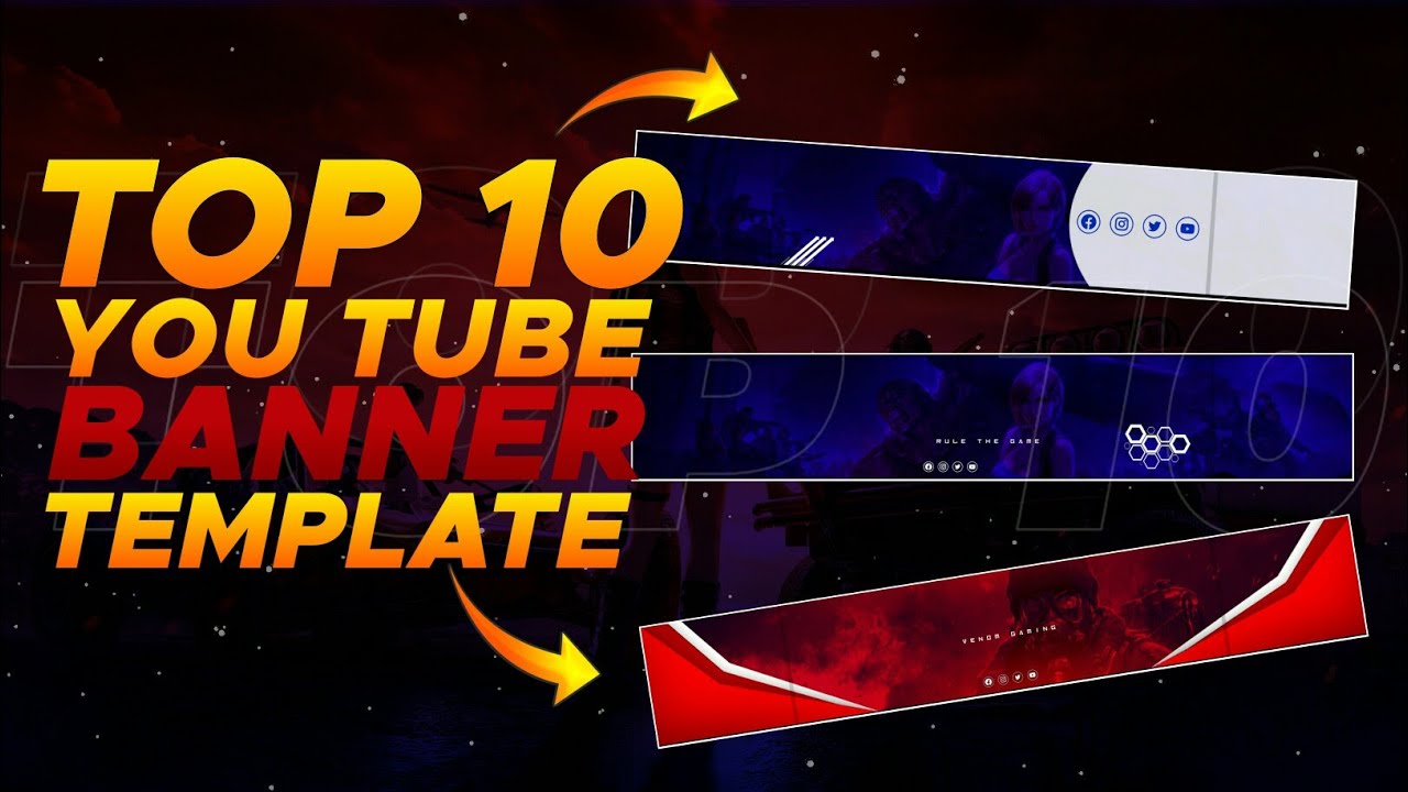 Top 10 Gaming Banner Template NO Text | Gaming Channel Banner 2021