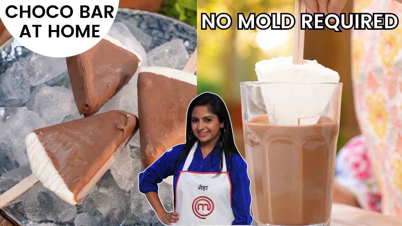 Make Choco Bar Ice Cream at Home WITHOUT a Mold | बिना मोल्ड के घर पर चॉकलेट बार आइसक्रीम बनाएं