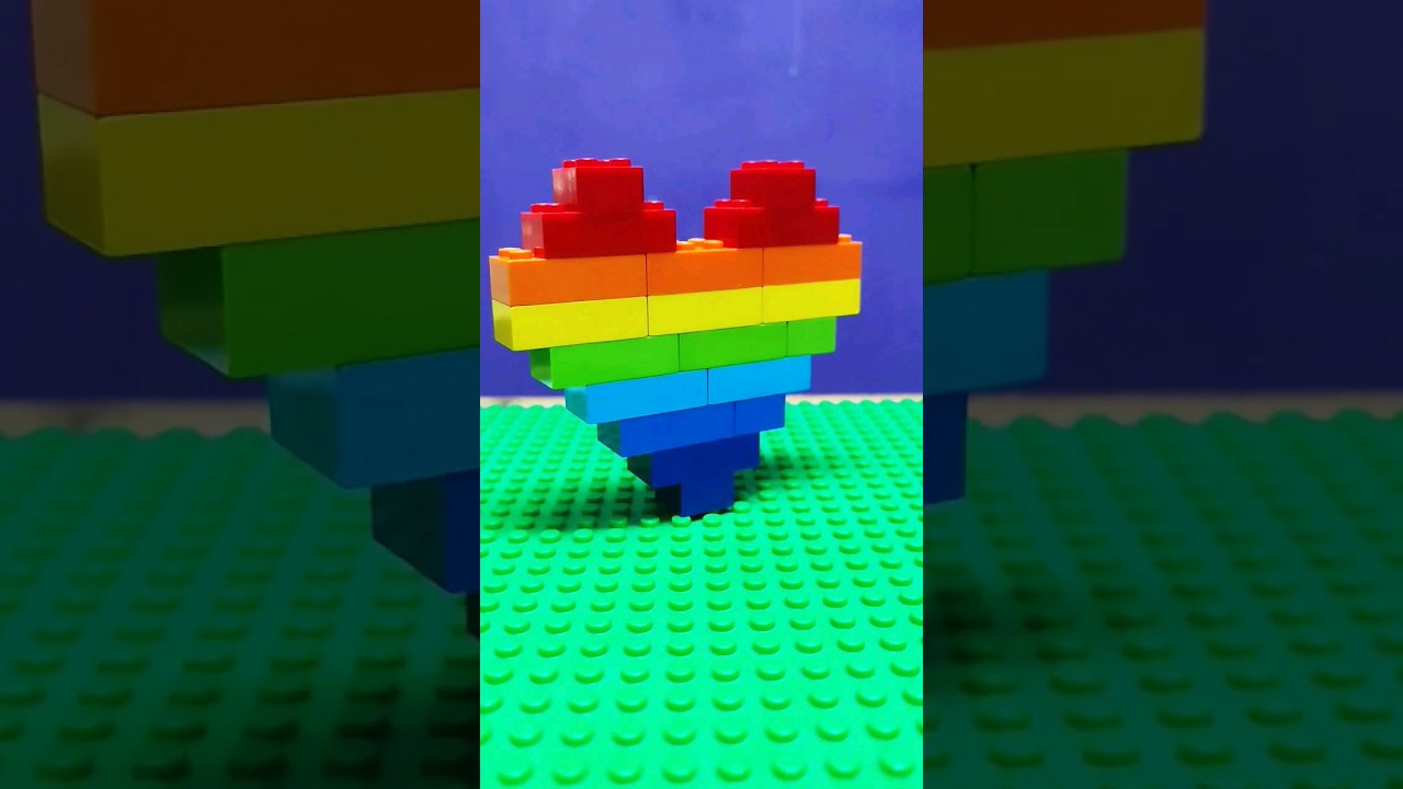 Lego Rainbow Heart ❤🧡💛💚💙💜🖤 (Lego Classic Easy build)