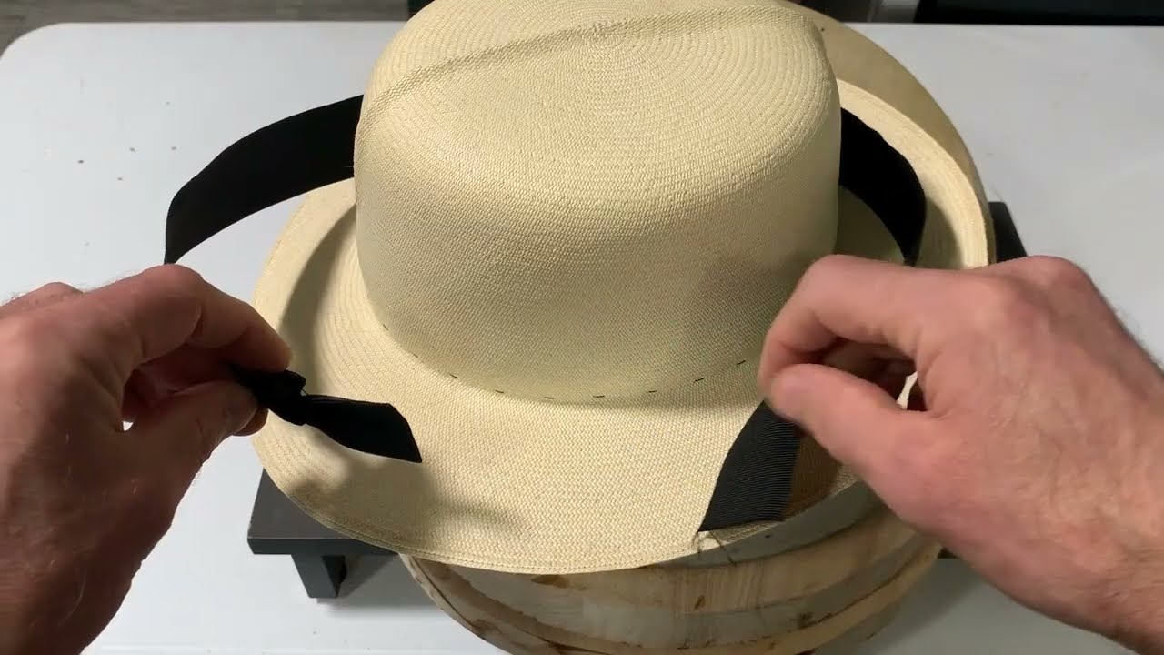 Attaching Grosgrain Hat Band to a Panama hat