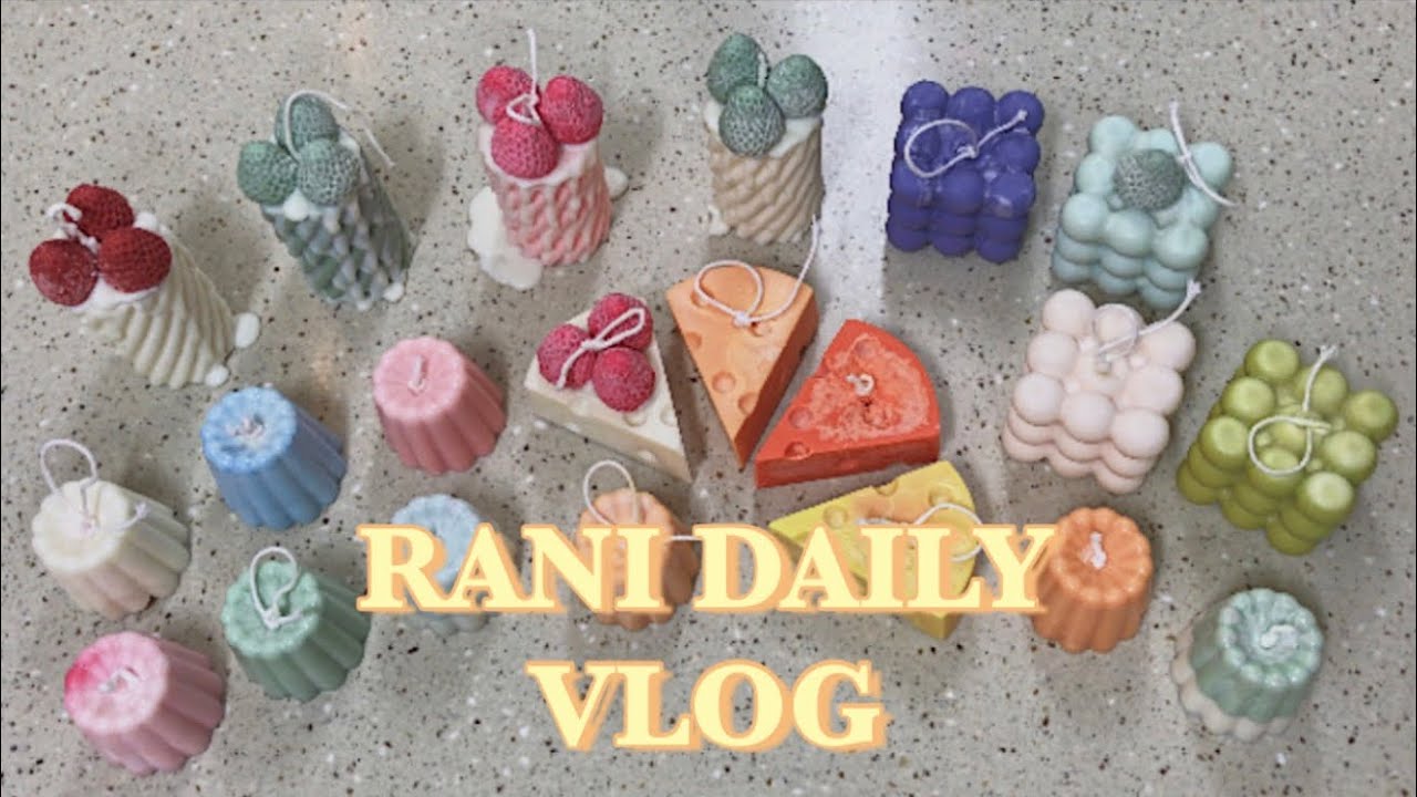 [ENG] VLOG l 집에서 캔들만들기🕯 l 치즈, 딸기, 까눌레, 9구 큐브 감성캔들🧀🍓🥮 l 직장인 일상 브이로그 l 라니델리 RANIDAILY