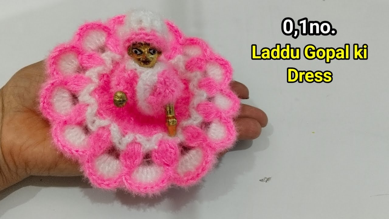 0,1no. Laddu Gopal ki beautiful 😍 Winter dress. /#Winter Crochet dress for Kanha ji with Cap. 