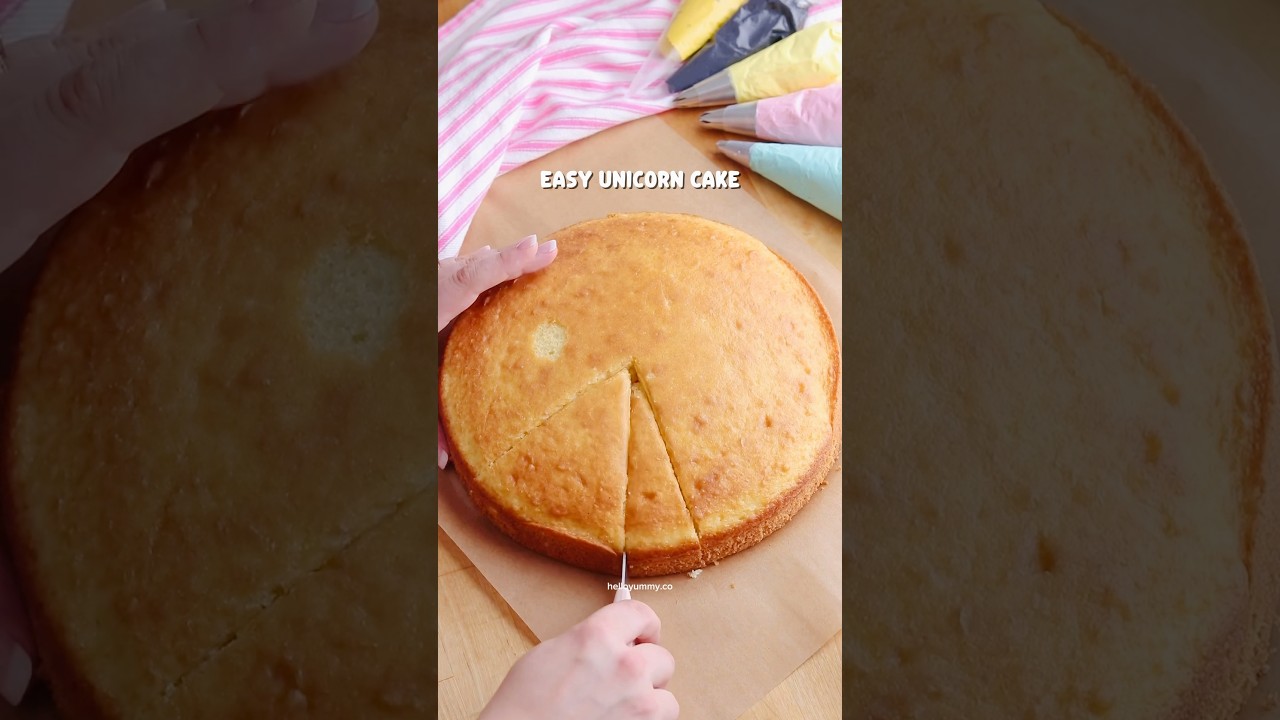 Easy Unicorn Cake recipe 🦄💫 #unicorncake #cakerecipe #cakedecorating