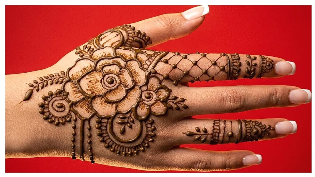 🥰Mehndi Design Jo Har Function Me Chale |🌿 Simple & Elegant Back Hand#video #youtubevideo