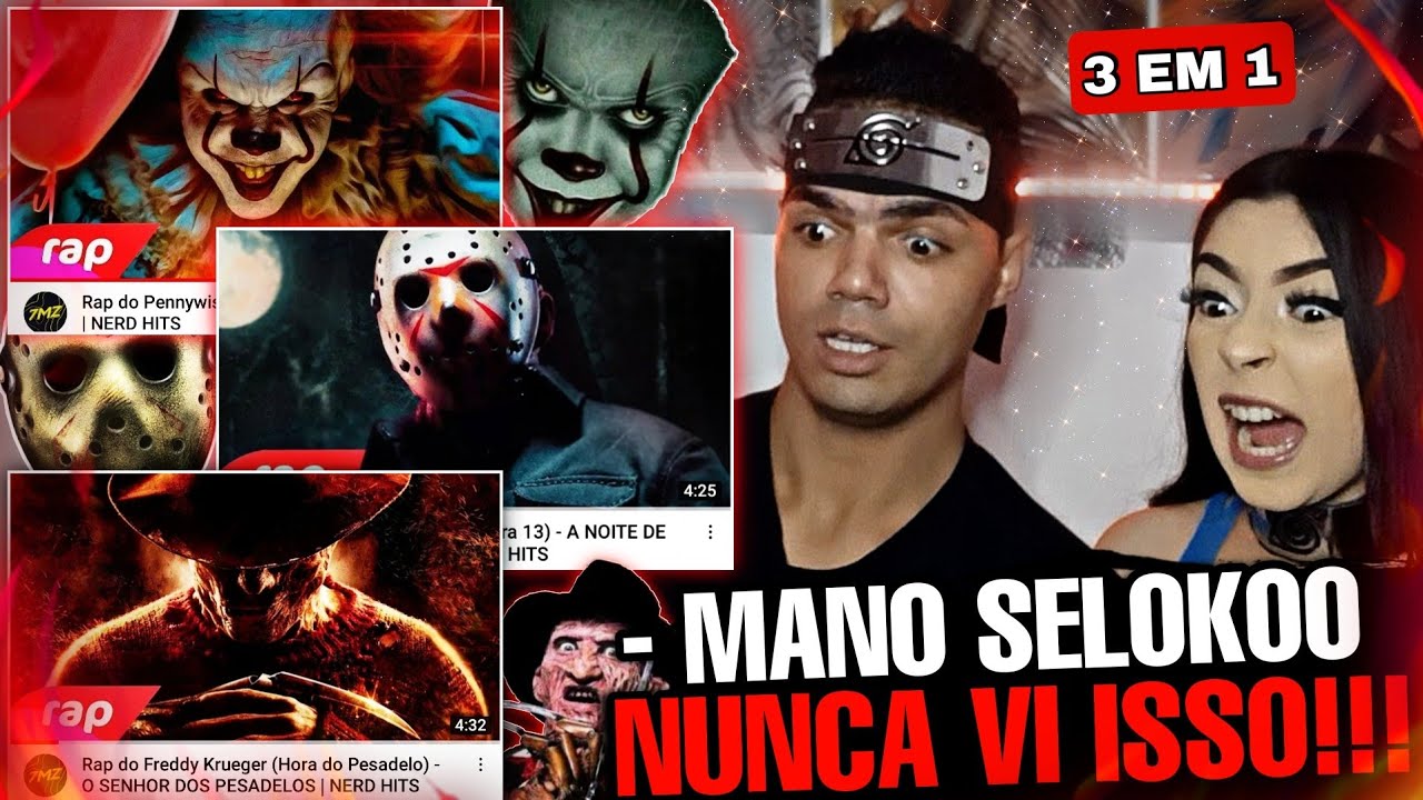 React 7minutoz • Rap do Pennywise (IT: A Coisa) + Freddy Krueger (Hora do Pesadelo) + Rap do Jason