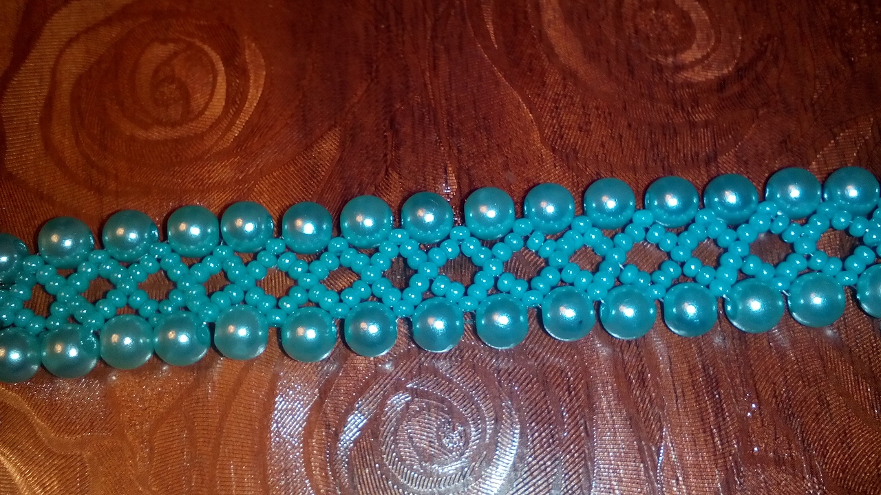 Красивый браслет из бисера и бусин. МК. Tutorial: beaded bracelet