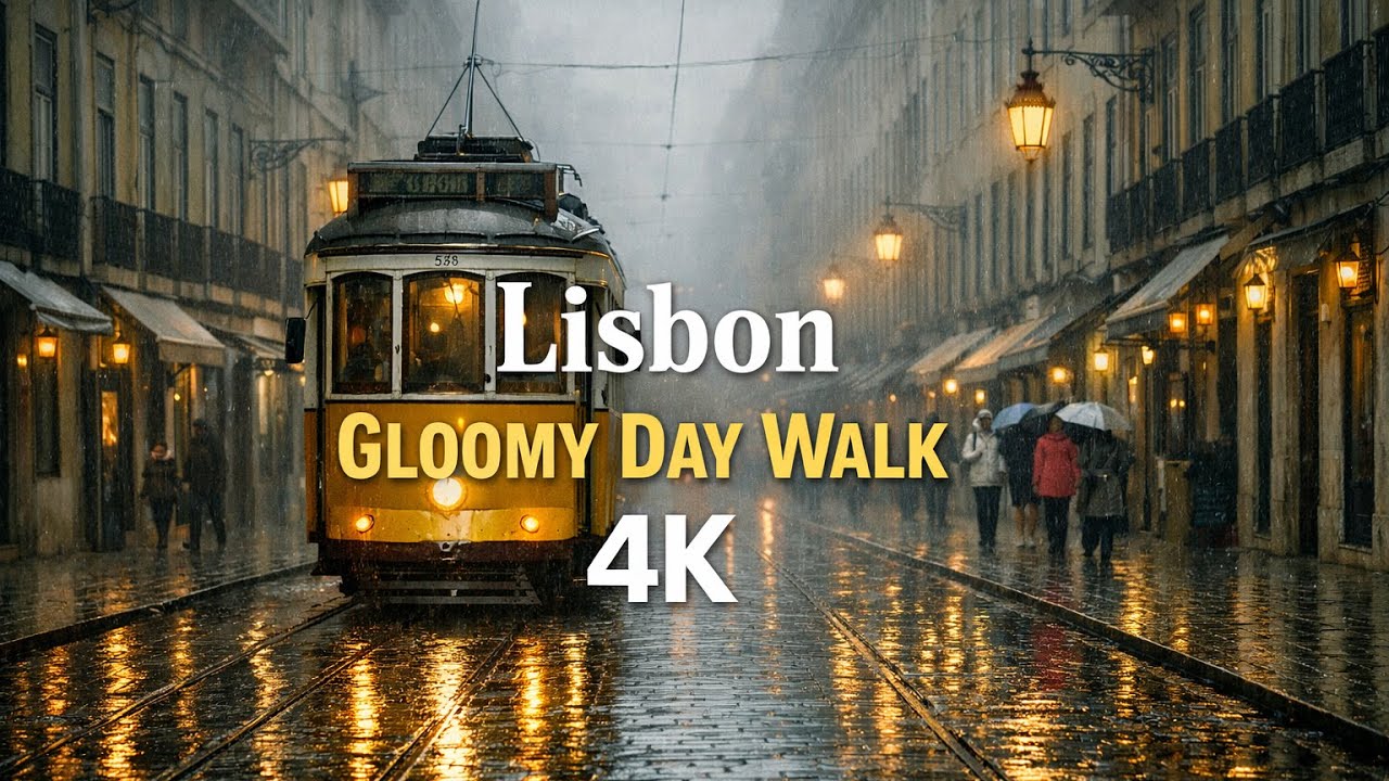 Real Lisbon Walk 4K – Cloudy Weather, Quiet Streets & No Commentary