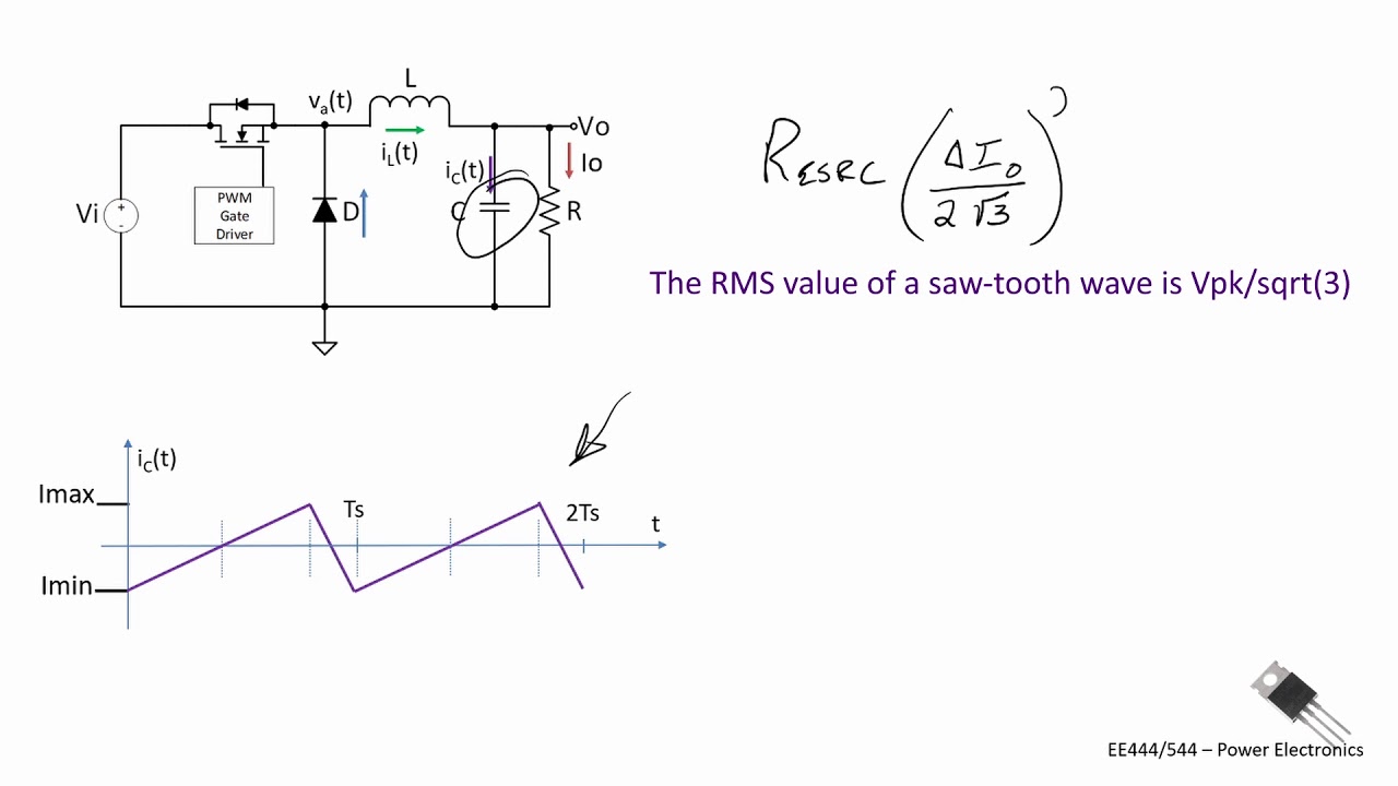 Power Electronics WK4 2a - Efficiency and Loss of a DC-DC Converter - Conduction Losses