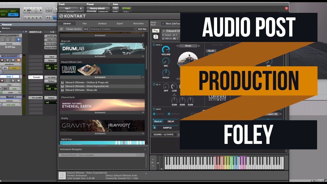 Постобработка звука для фильма 101 — Foley в Pro Tools