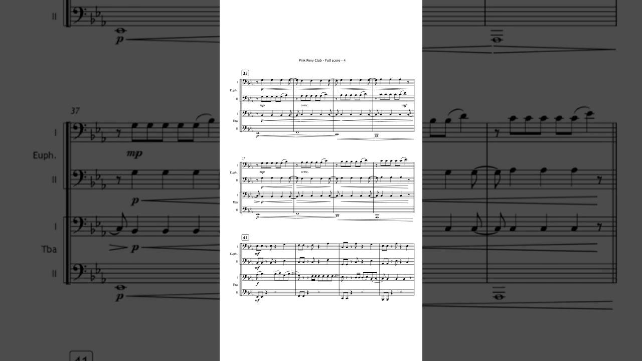 Pink pony club arrangement for Tuba Quartet