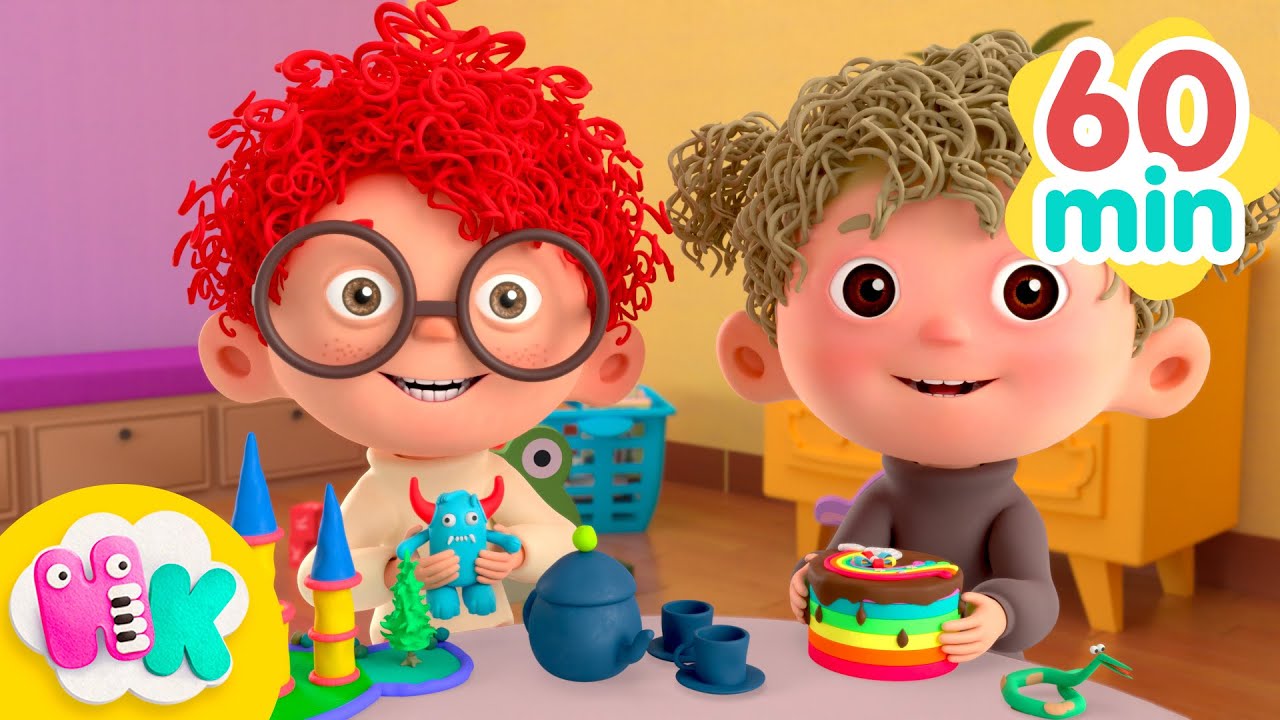 Hva kan jeg lage av modellkitt? 🎨 Lær farger, bokstaver og mer | Norske Sanger For Barn | HeyKids