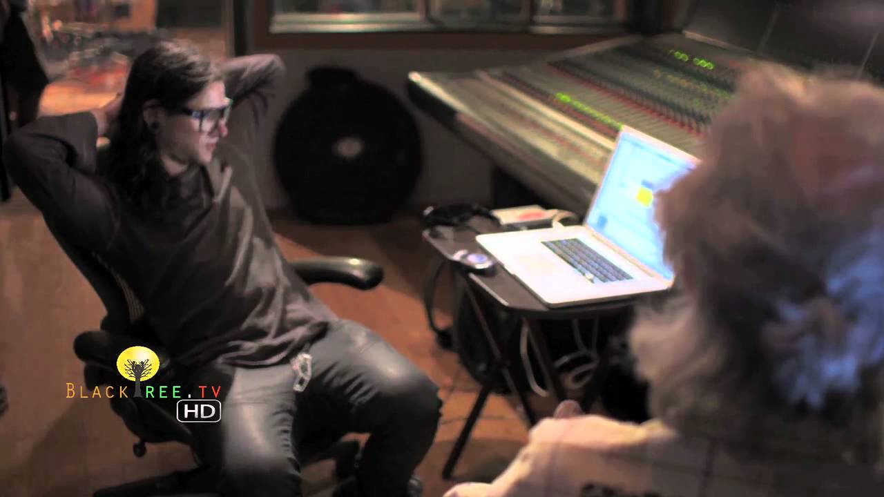 Skrillex in the studio creating music! (R.I.P Ray Manzarek)