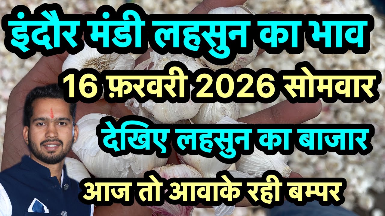 16 February 2026 इंदौर मंडी लहसुन का भाव 