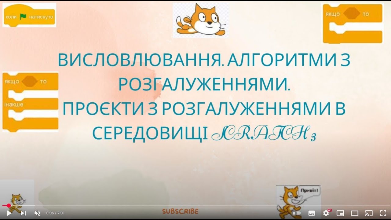 ВИСЛОВЛЮВАННЯ. АЛГОРИТМИ З РОЗГАЛУЖЕННЯМИ. ПРОЄКТИ З РОЗГАЛУЖЕННЯМИ В СЕРЕДОВИЩІ SCRATCH. #scratch