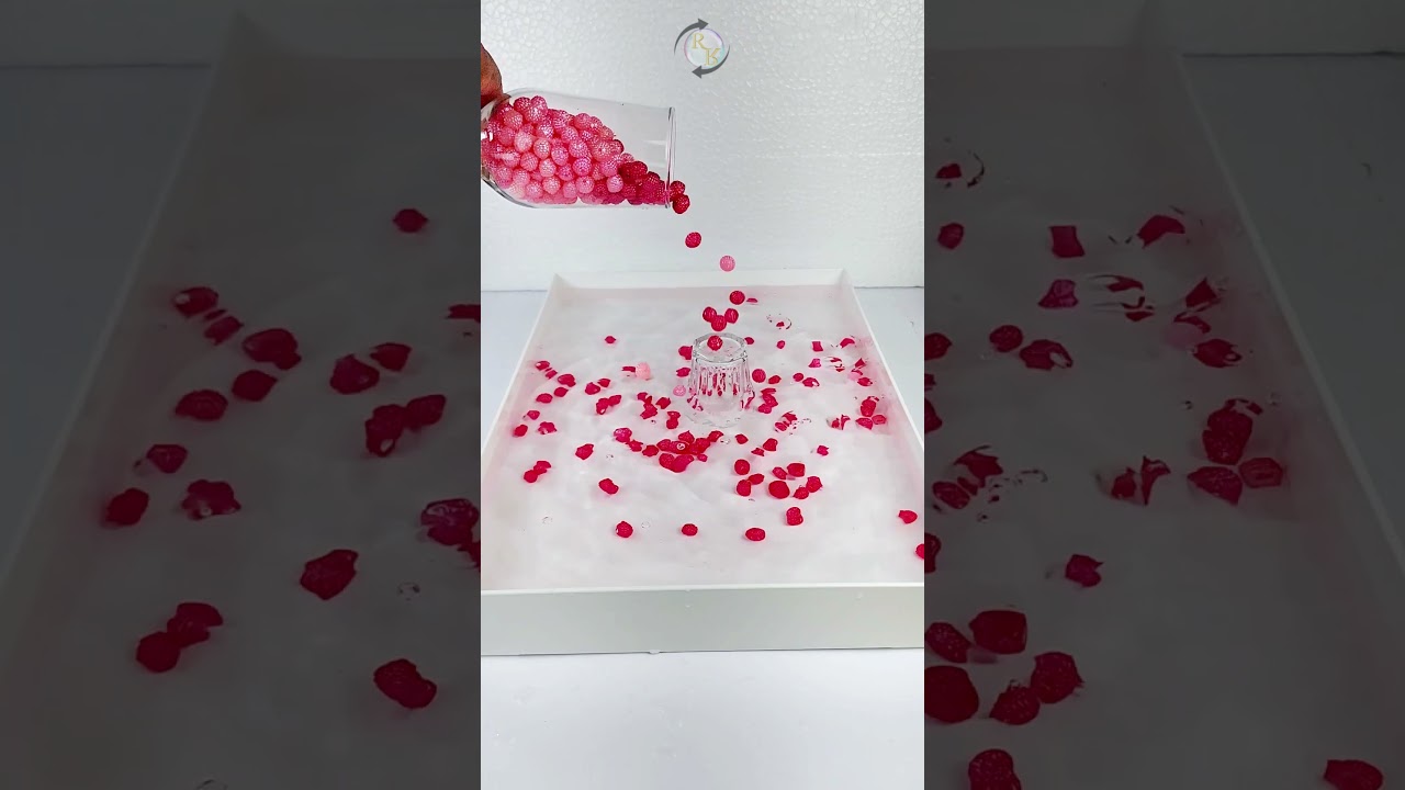 Delicious Toast Strawberry Beaded Shorts🥂! Satisfying Video Reverse | Beads In Reverso | #shorts