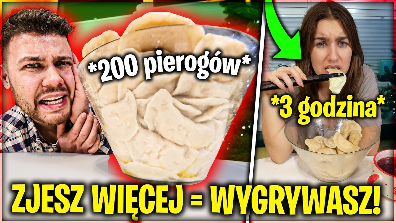 KTO SZYBCIEJ ZJE OGROMNĄ MISKĘ PEŁNĄ PIEROG&Oacute;W WYGRYWA!