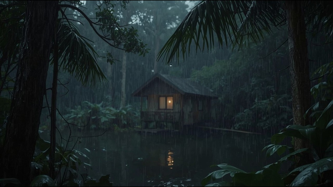 🍃🎵 The Most Relaxing Heavy Forest Rain and Piano Music for Stress and Anxiety Relief