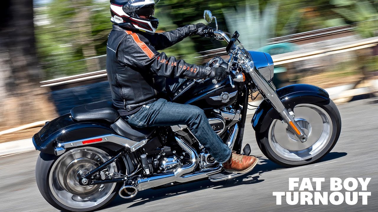 Stock HD Fat Boy M8 114 reenergized with FPE Turn-out Side Dump Exhaust with installed  Quiet Baffle