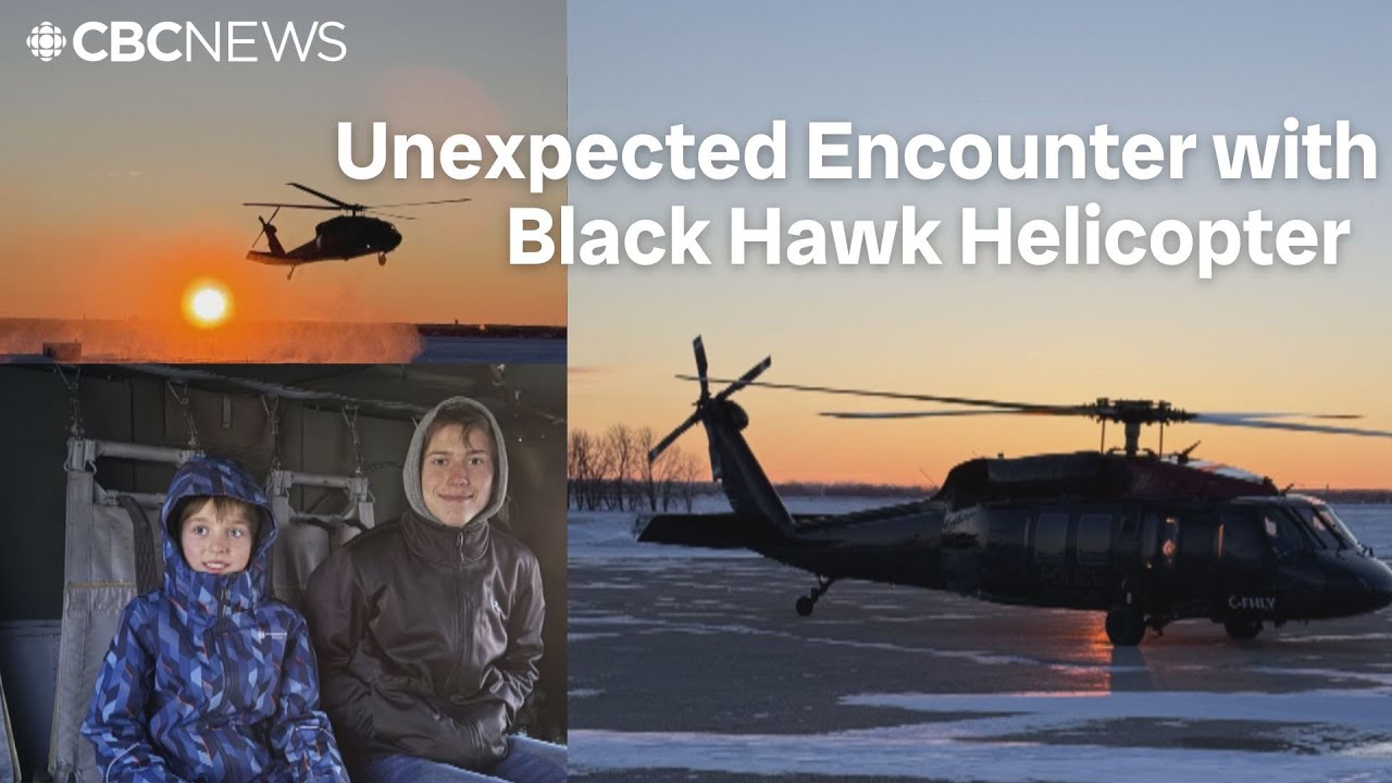 Black Hawk Helicopter Patrols Manitoba Border and a unexpected encounter
