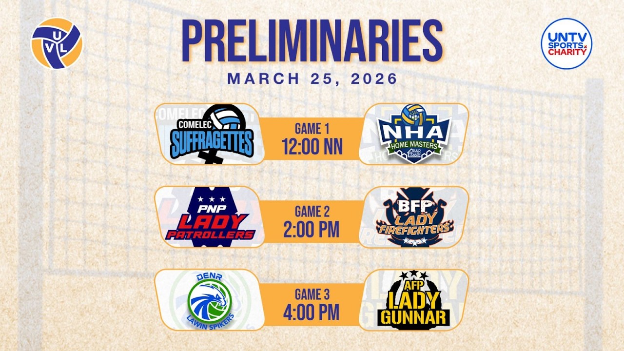 PRELIMS: UNTV Volleyball League Season 4 at Paco Arena, Manila | March 25, 2026