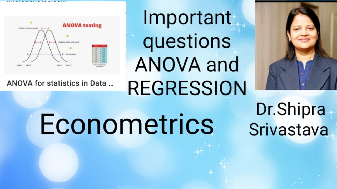 REGRESSION AND ANOVA || ECONOMETRICS || MCQ ||NET||PGT||ASO||