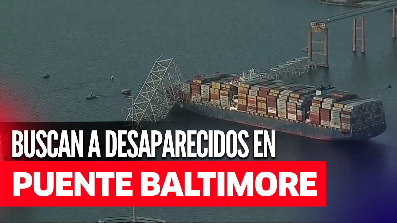 PUENTE DE BALTIMORE se desploma tras choque de barco: buscan a desaparecidos | #LR