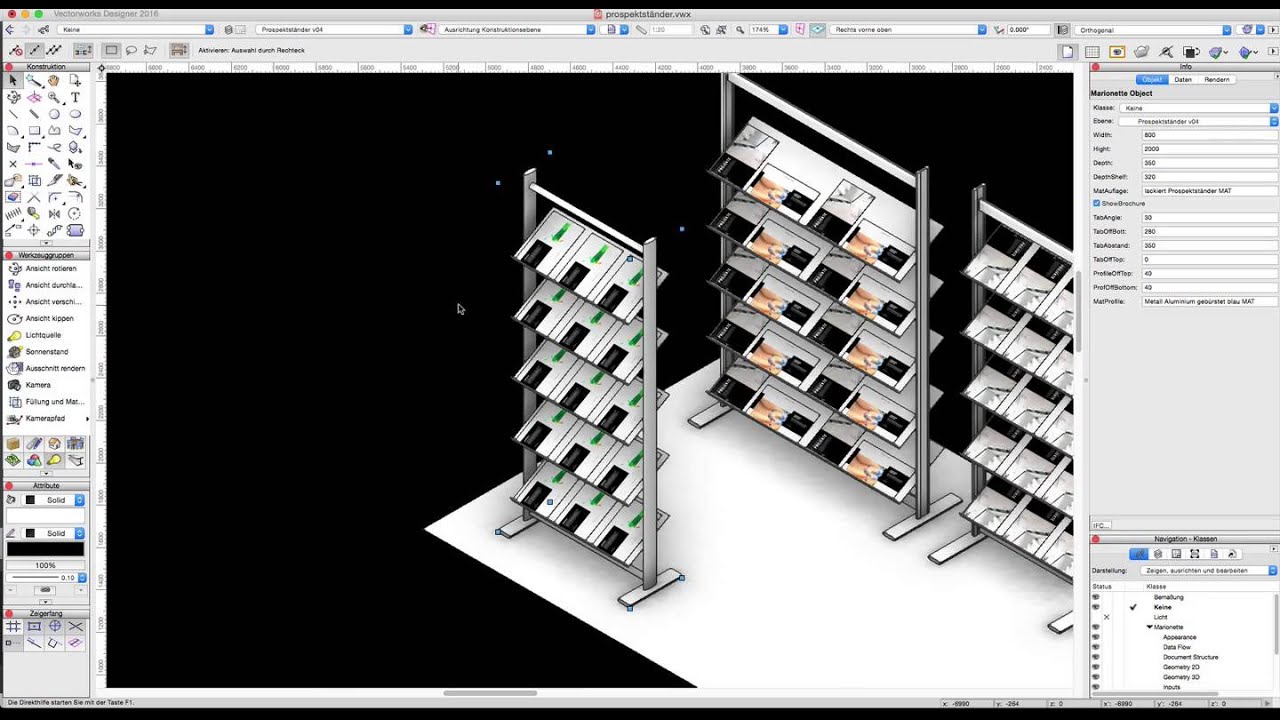 Vectorworks Marionette - Example - Brochure Holders
