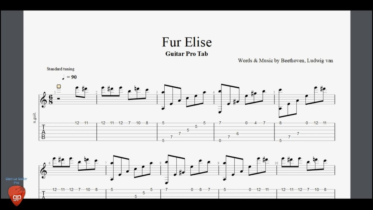 Beethoven - Fur Elise - Guitar Pro Tab