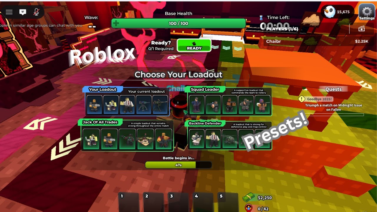 TDS Preset loadouts in the event mode | Roblox