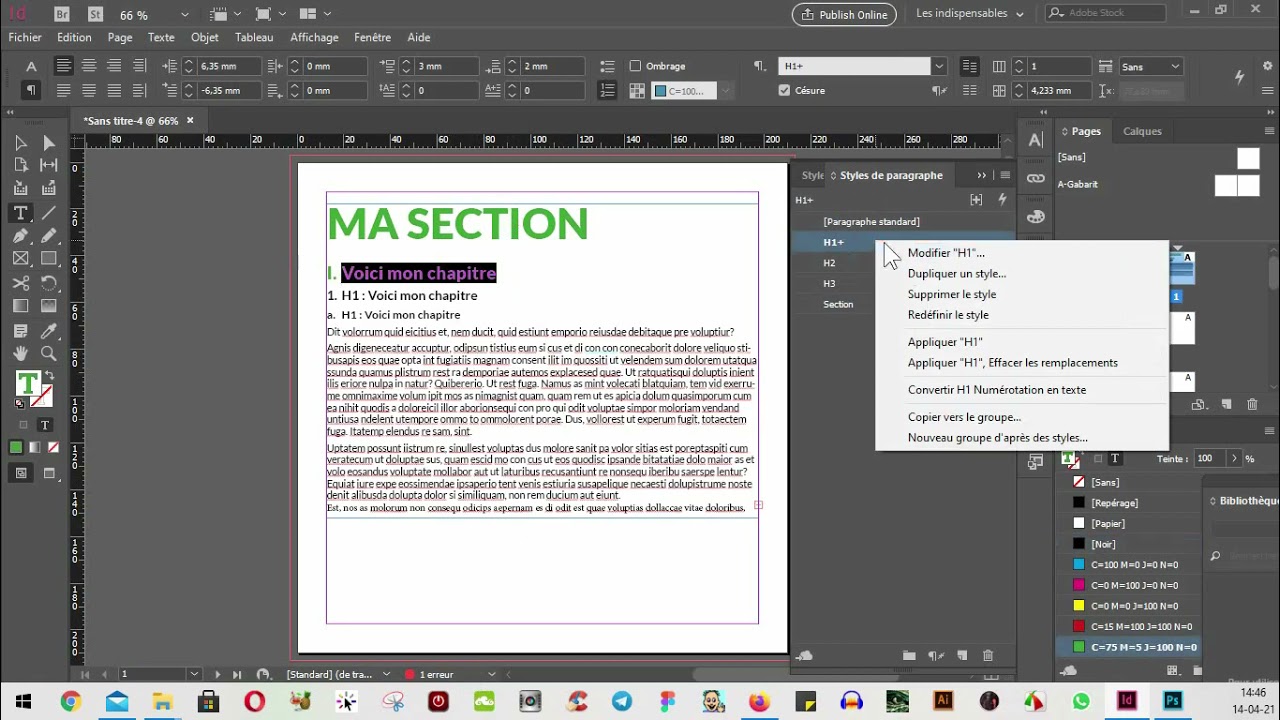Création d'un livret illustré sur Indesign
