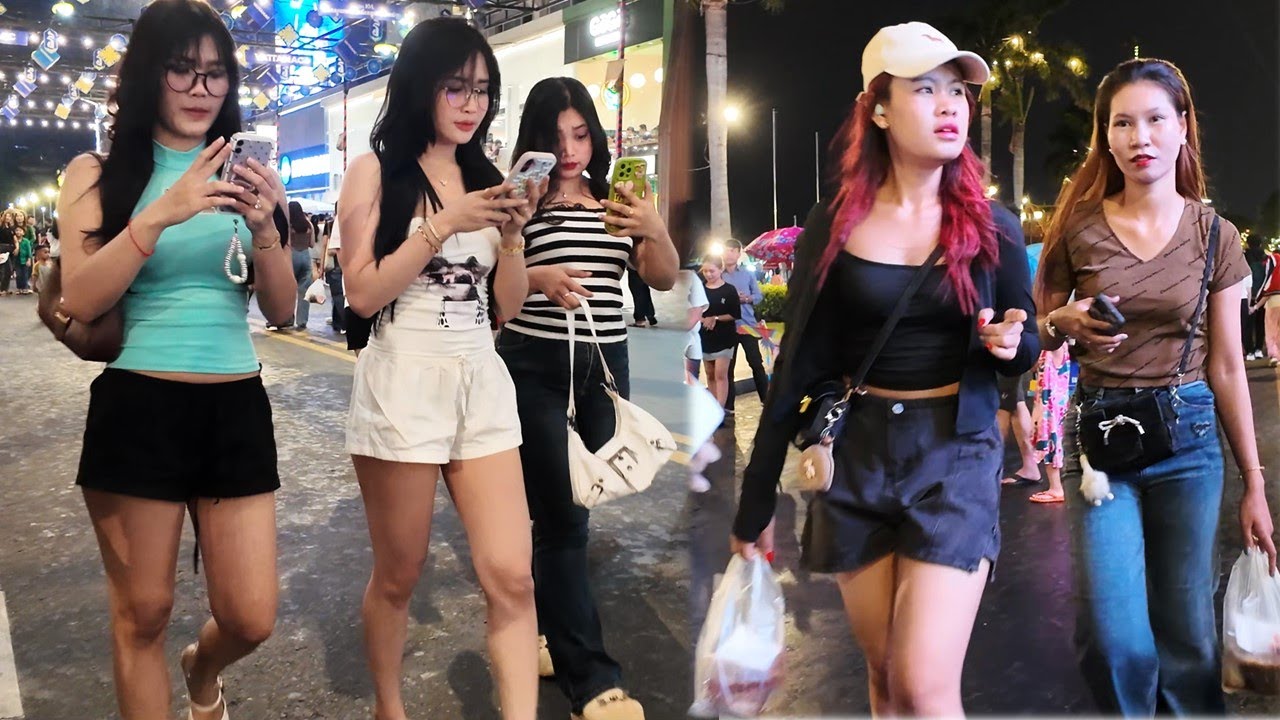 Best Stunning Place With Much of Pretties in Cambodia 2025 - Phnom Penh Walk Street After Dark
