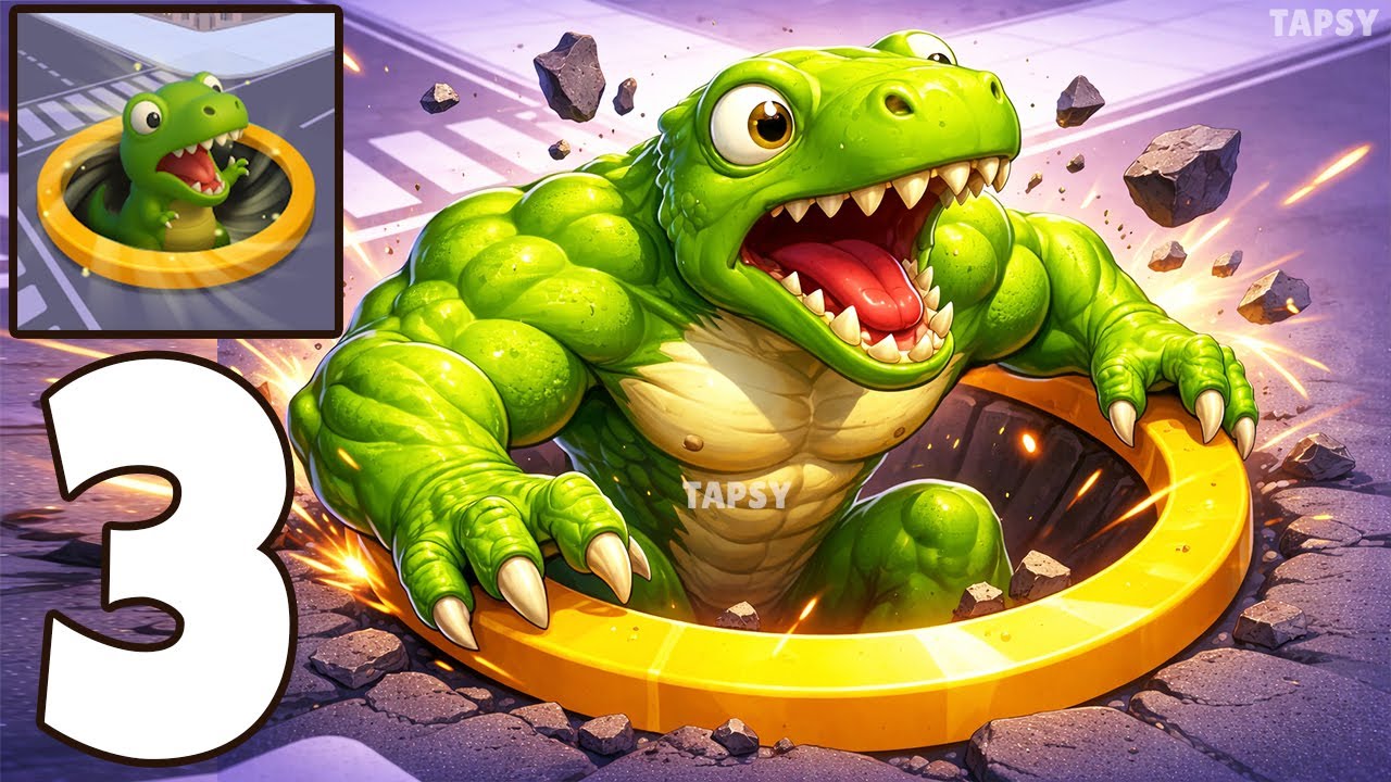 🦖Dino Hole Gameplay Walkthrough Part 3 – Satisfying Swallowing & Evolution (Android,iOS)