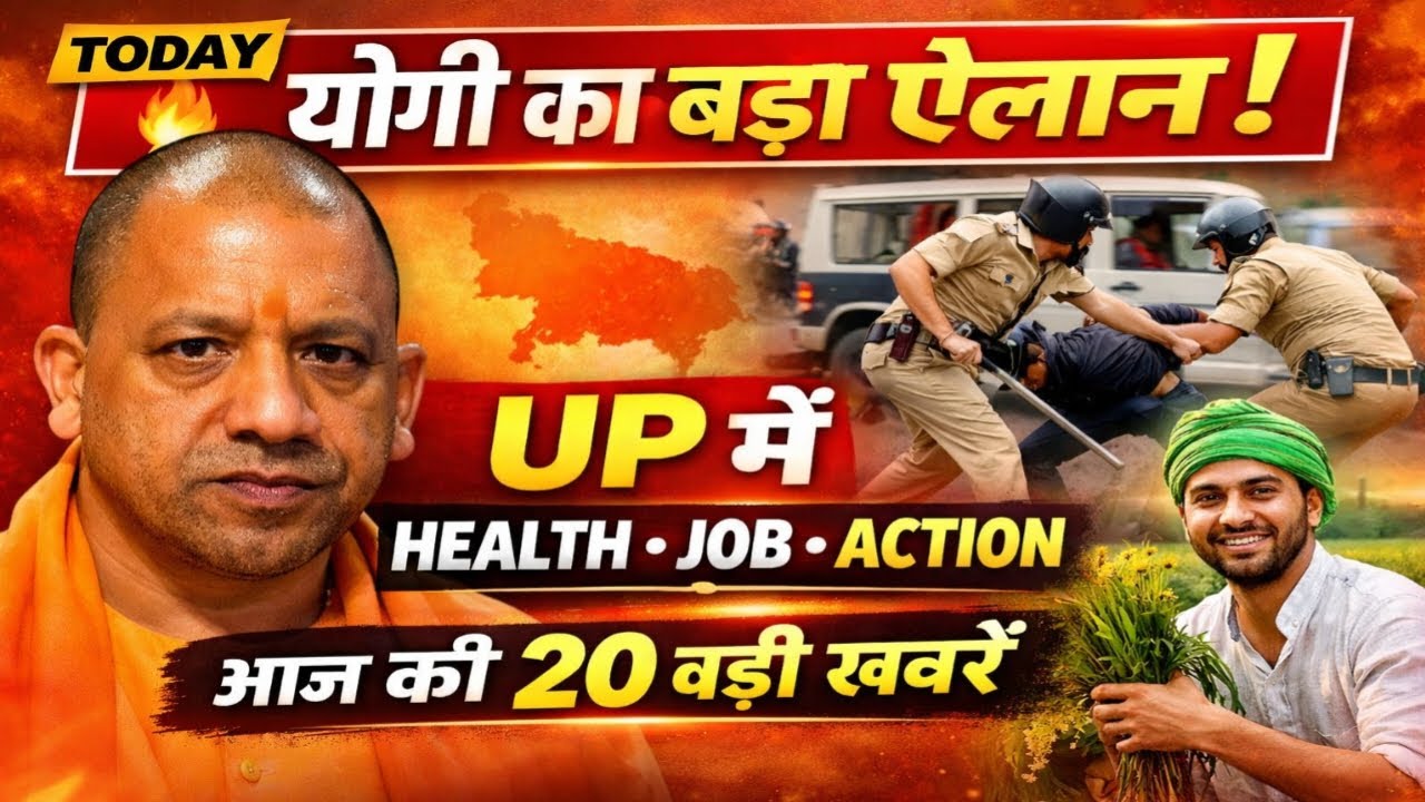 योगी का बड़ा ऐलान! | UP में Health Job Action | आज की 20 बड़ी खबरें