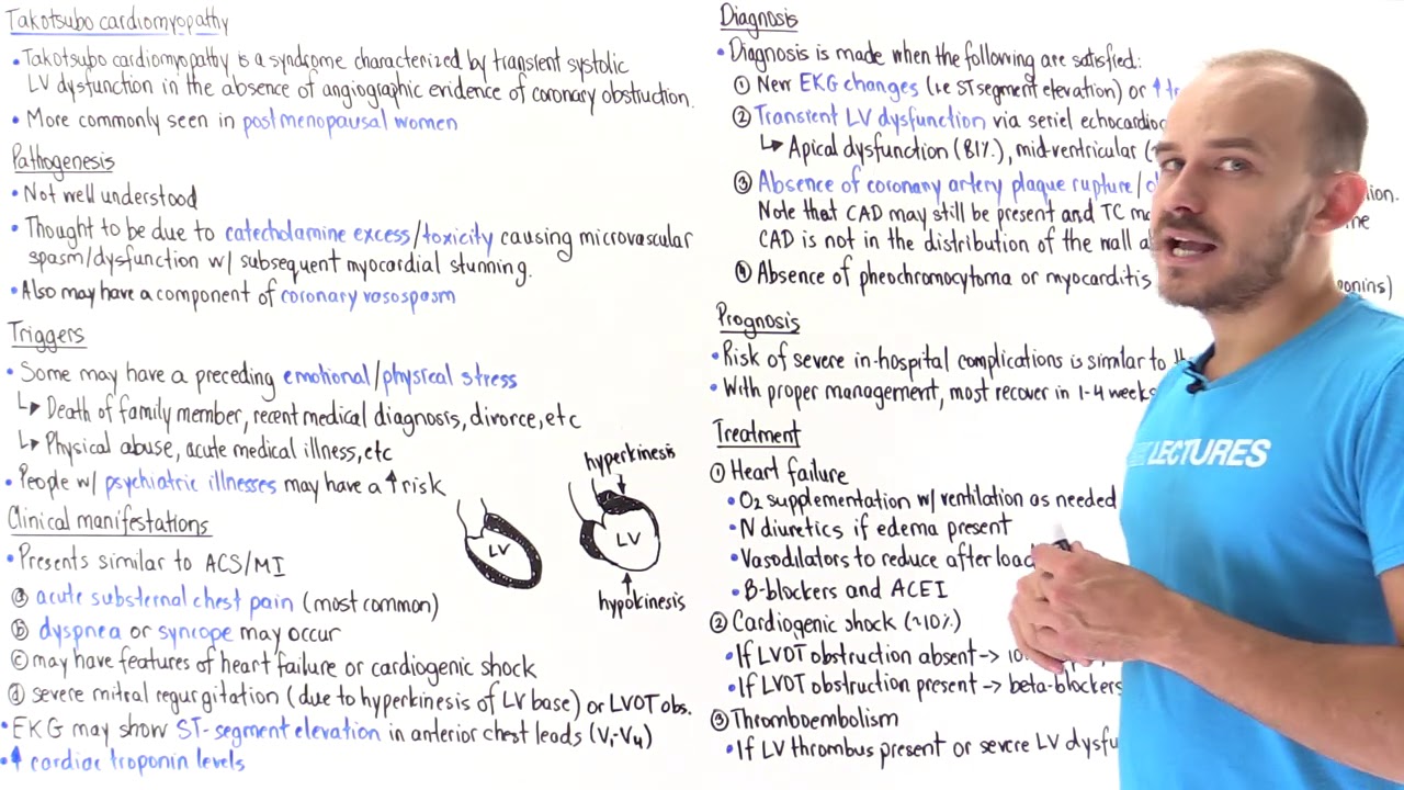 Takotsubo cardiomyopathy (stress-induced cardiomyopathy)