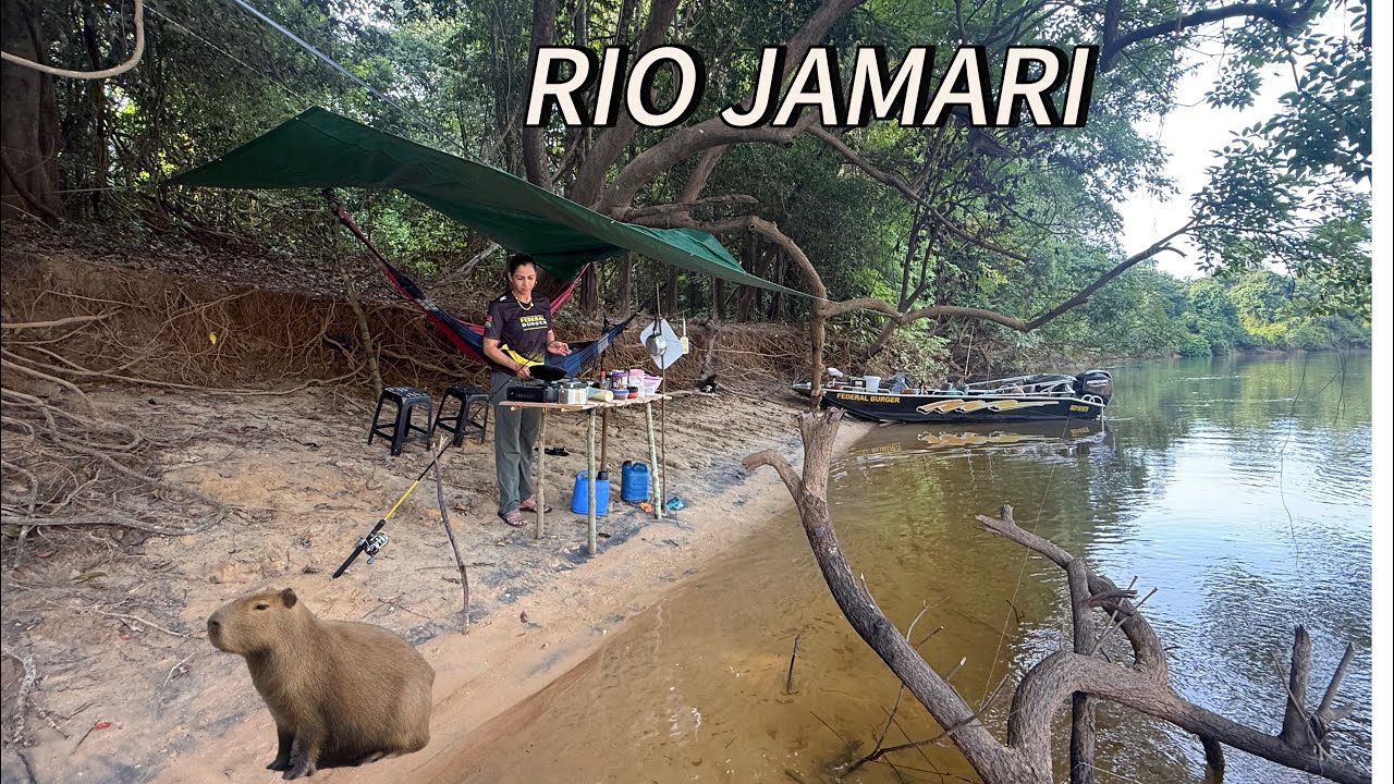 ⛺️ACAMPAMENTO e PESCARIA pela primeira vez no RIO JAMARI ￼em Porto Velho Rondônia com muito PEIXE