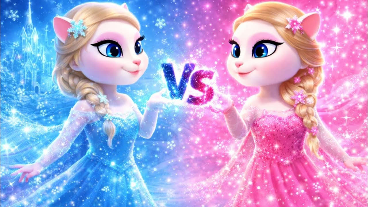 Frozen vs elsa pink  angela 