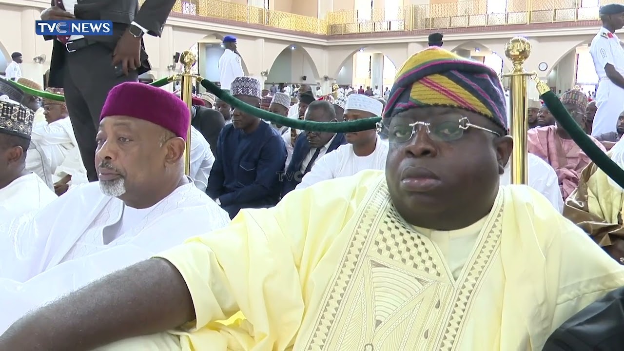 WATCH: Moment President Tinubu Arrived At National Mosque Abuja