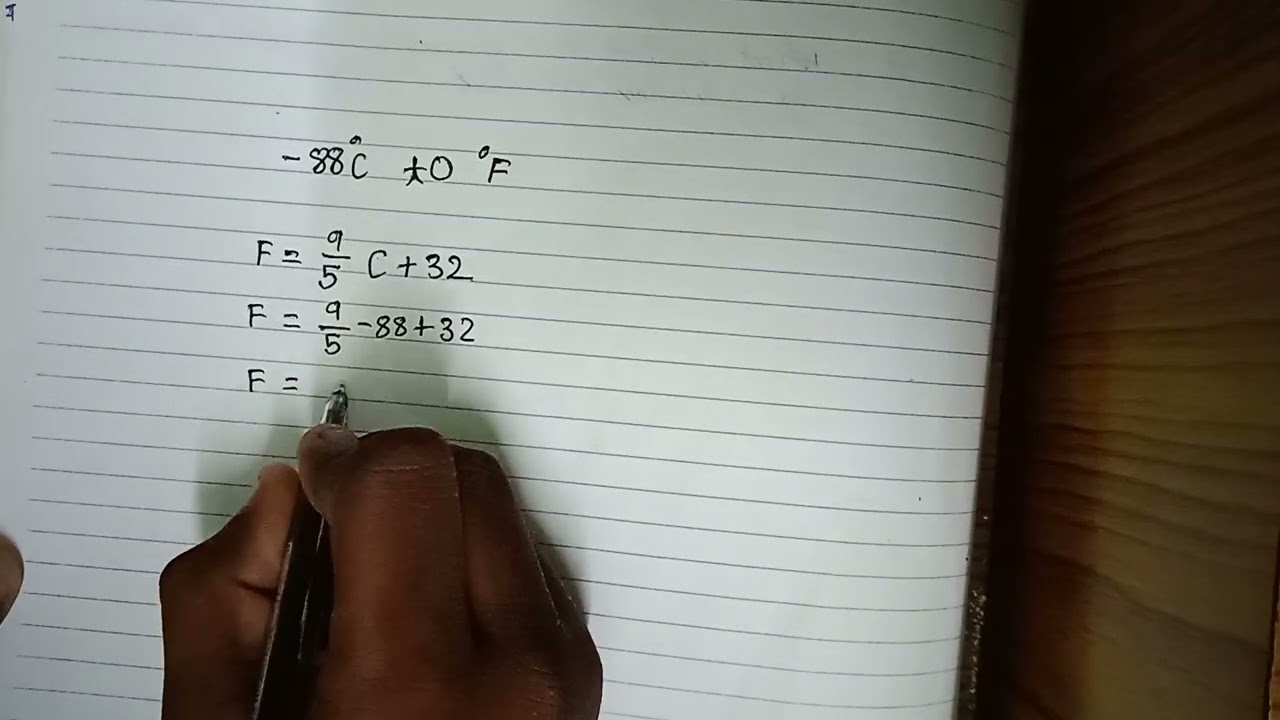 how to convert -88 degree celsius to fahrenheit